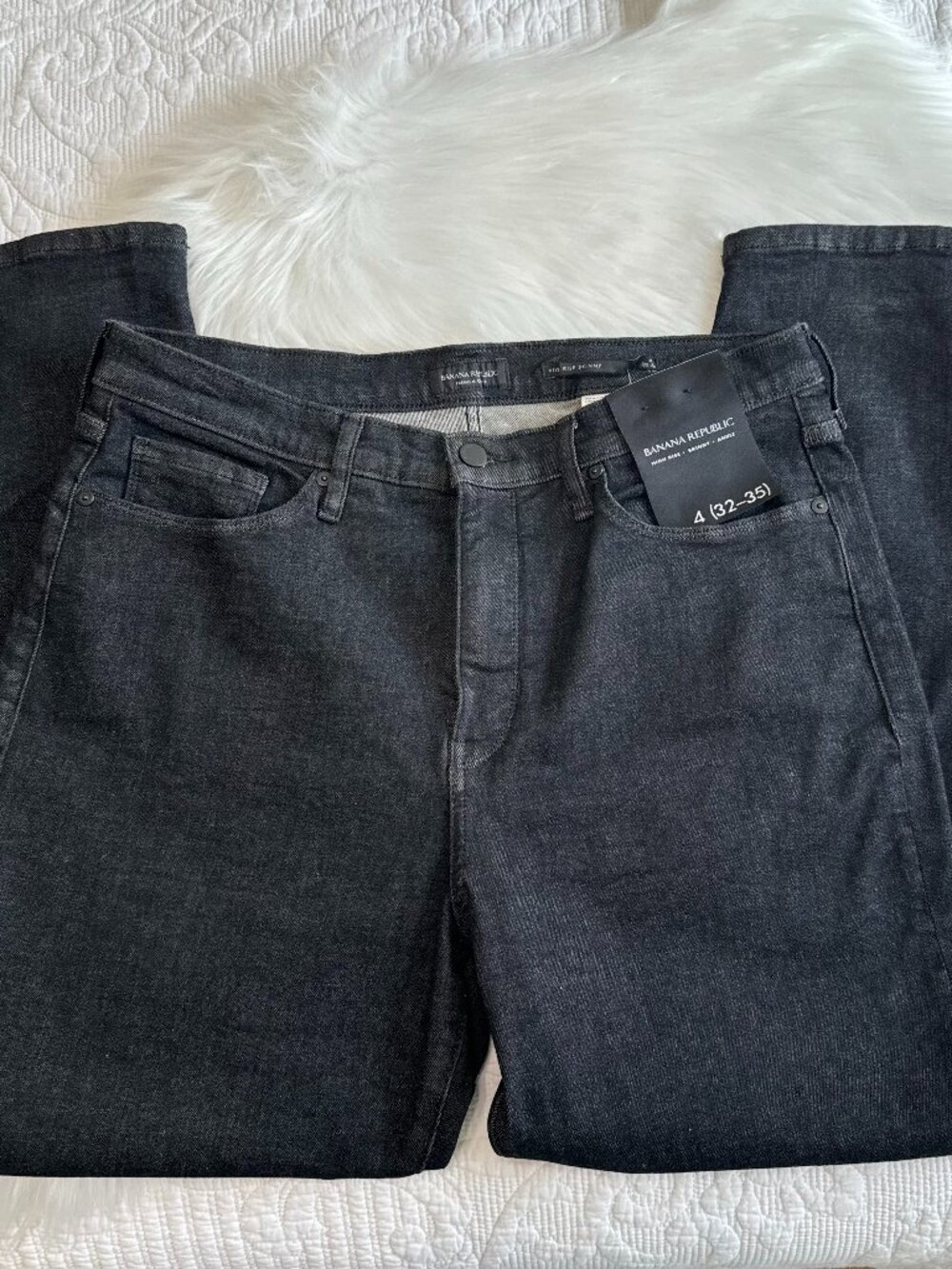 NWT Banana Republic High-Rise Skinny Ankle Jeans Elko Wash Black Size 4